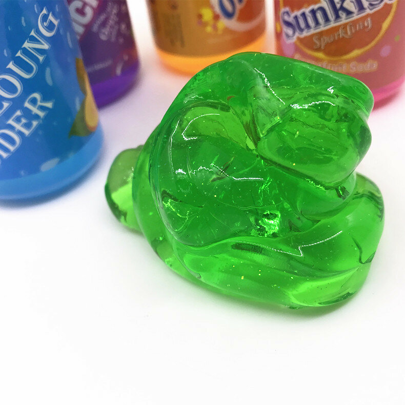 6สีกระป๋อง Flash Powder Clear Scented Stress Relief Toy Sludge Clay Slime Plasticine ของเล่นเด็ก