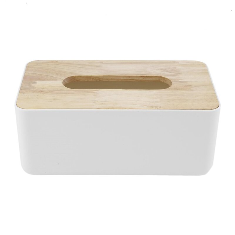 Caixa de tecido de madeira de carvalho pp casa escritório recipiente do carro organizador decoração para o tecido removível forma retângulo simples
