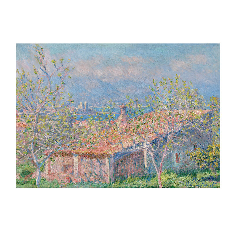 Affiche d'art Vintage imprimée de clou Monet, célèbre maison de jardinier à Antibes, décor de peinture murale de salon