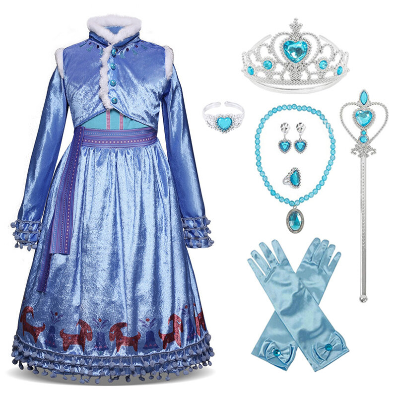 Детское платье принцессы, карнавальный костюм Анны и Эльзы «Холодное сердце», вечернее платье для девочек, детская одежда
