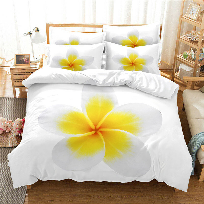 Floral Flower Comforter Bedding Set Rose Red 3D Print Duvet Covers Pillowcases Home Textile Luxury Modern Queen King Size Kids