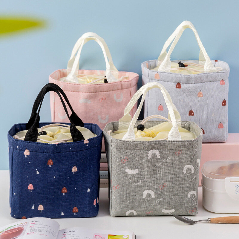 Seal Waterproof Lunch Bag Drawstring Design Office Food Cooler Pack Portable Kids Picnic Desserts Fruits Storage Pouch Accessory