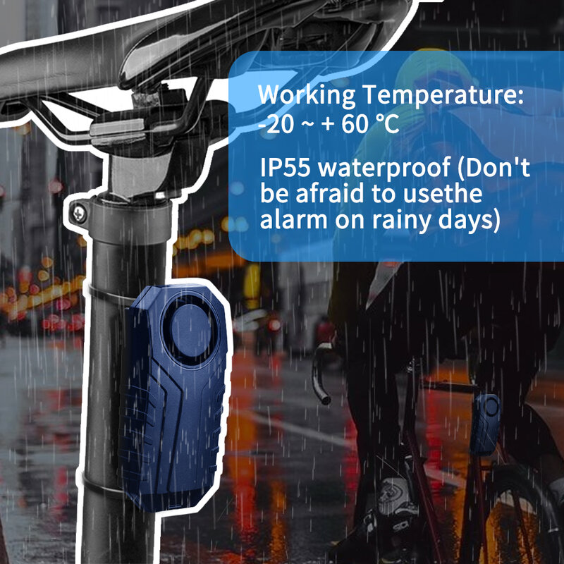 Awapow-alarma antirrobo para bicicleta, alarma de detección de vibración con Control remoto inalámbrico de 113dB, Detector impermeable para bicicleta y motocicleta