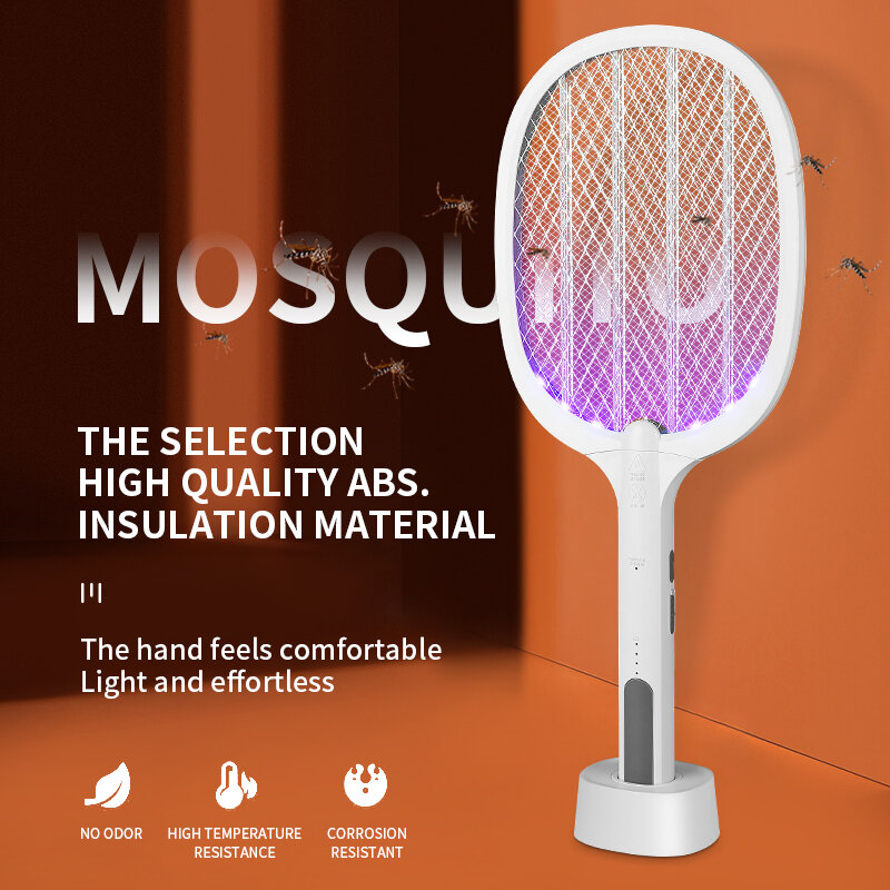 KINGKONG – raquette anti-moustiques électrique 2 en 1, appareil anti-moustique intelligent avec port USB, nouveauté 2021