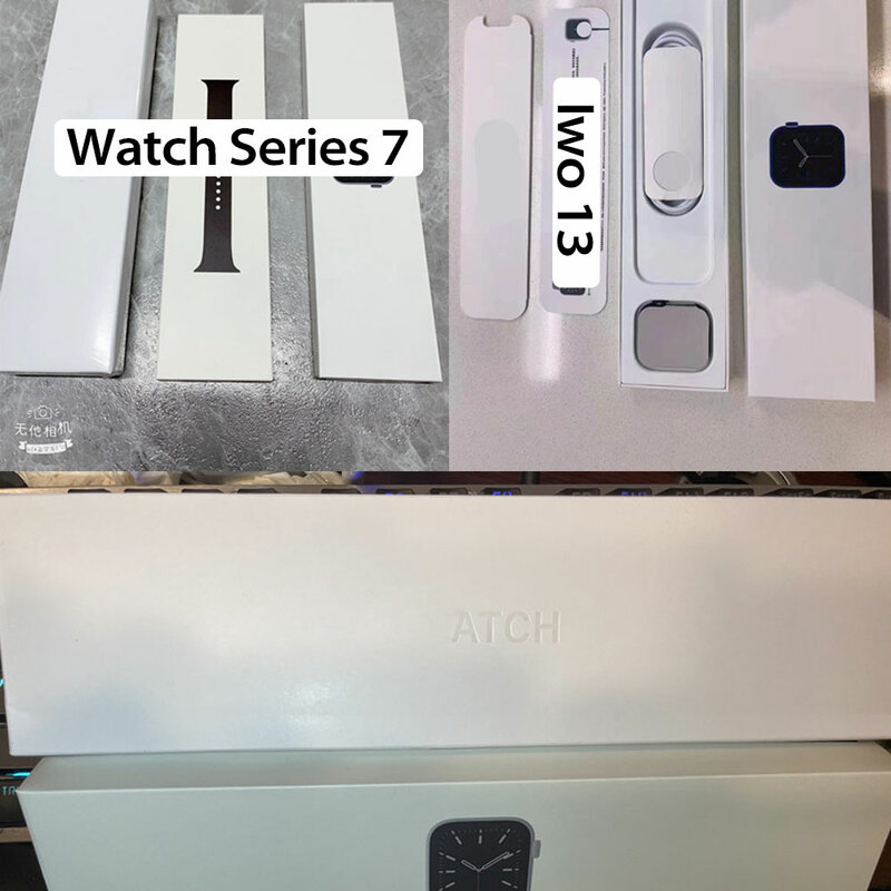 Relógio inteligente original série 7 com logotipo smartwatch para homem mulher 1.75 polegada iwo 14 relógio inteligente compatível com ios telefones android