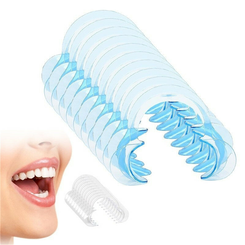 ใหม่ล่าสุด3ขนาดสีขาวสีฟ้า10 Pcs C Dental Intraoral Cheek Retractor ปากเปิดปากฟัน