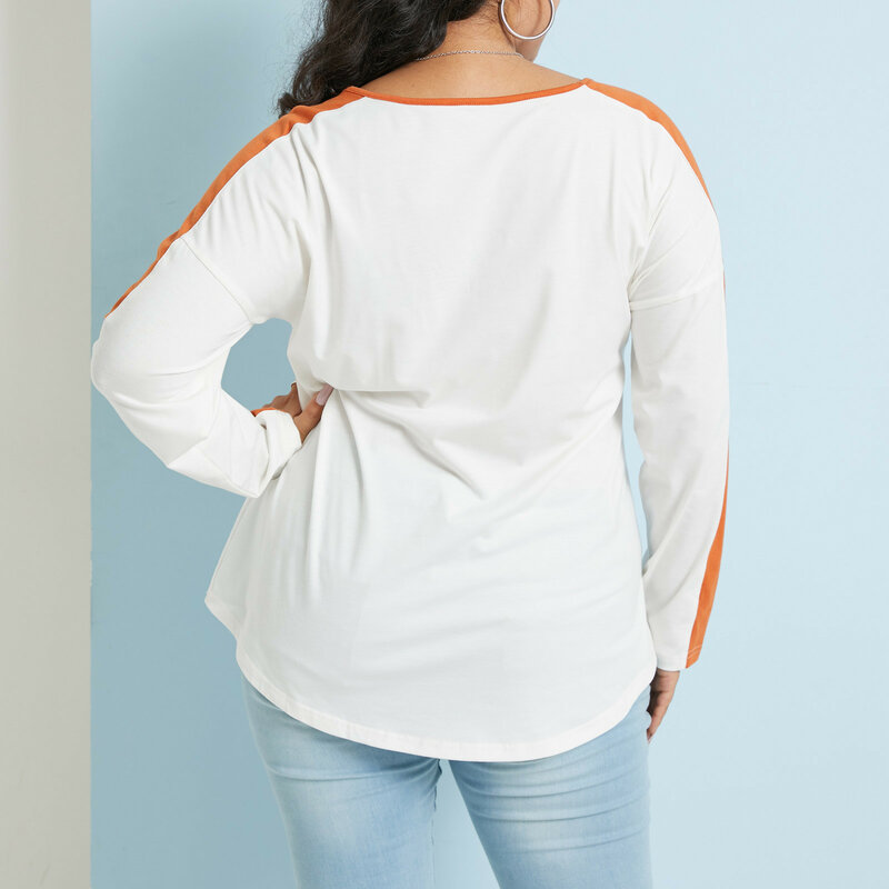 Blusa holgada de manga larga para primavera y verano, camisa de talla grande para mujer