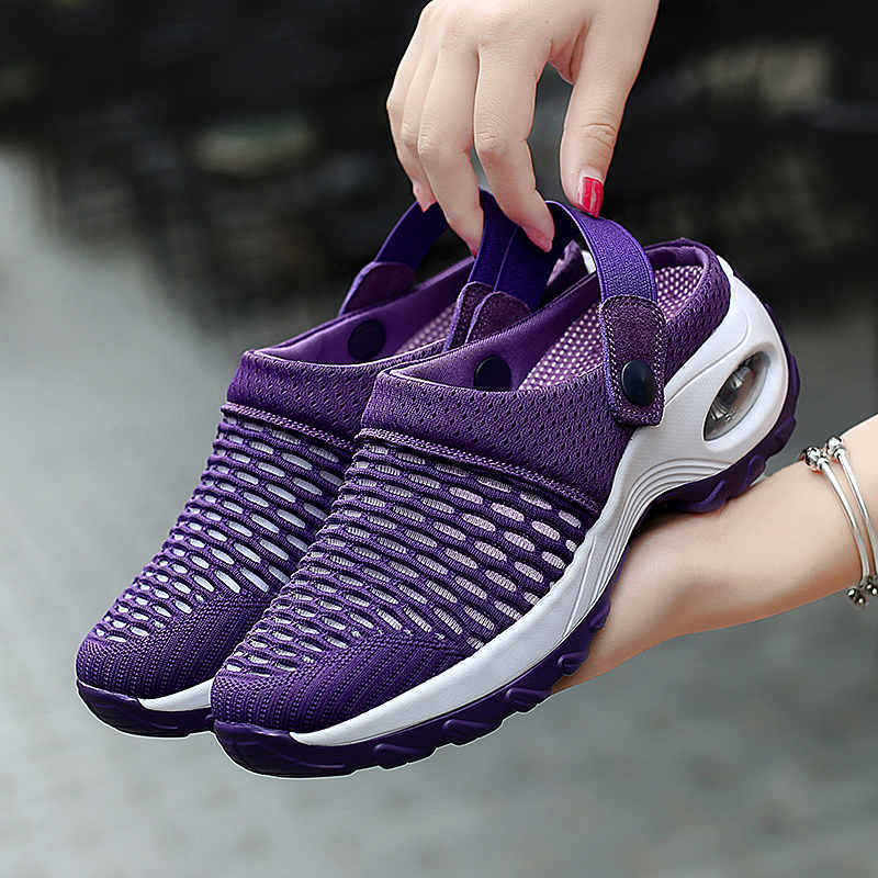 Fashion Women Slippers Outdoor Sport Sandals Air Mesh Breathable Slippers Garden Home Comfy Casual Beach Running Anti-Slip Shoes