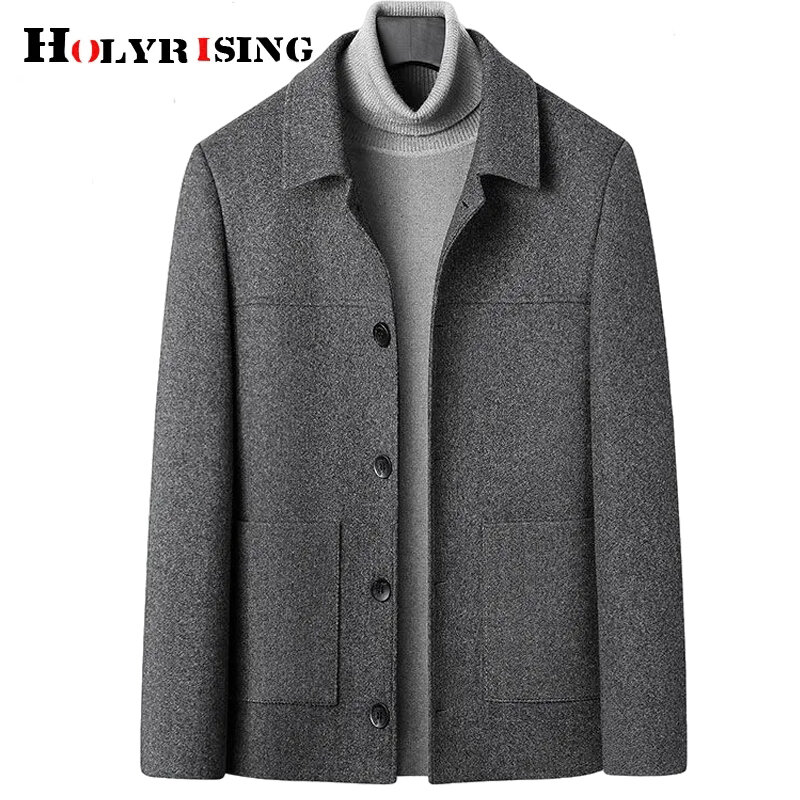 Jaqueta masculina de lã interna, casaco de lã macia e fitness simples para outono e inverno 19649