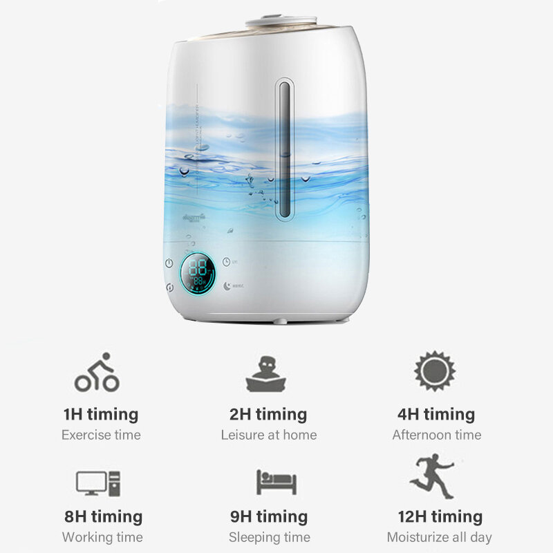 (Code:EUREU02) Xiaomi umidificador de ar 5l grande capacidade f600 f628s casa quarto toque mini kit purificação água íon prata para casa