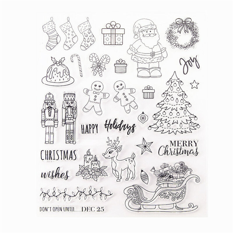 18*22CM Hot sale Santa Claus Transparent Clear Stamps / Silicone Seals Roller Stamp for DIY scrapbooking photo album/Card Making