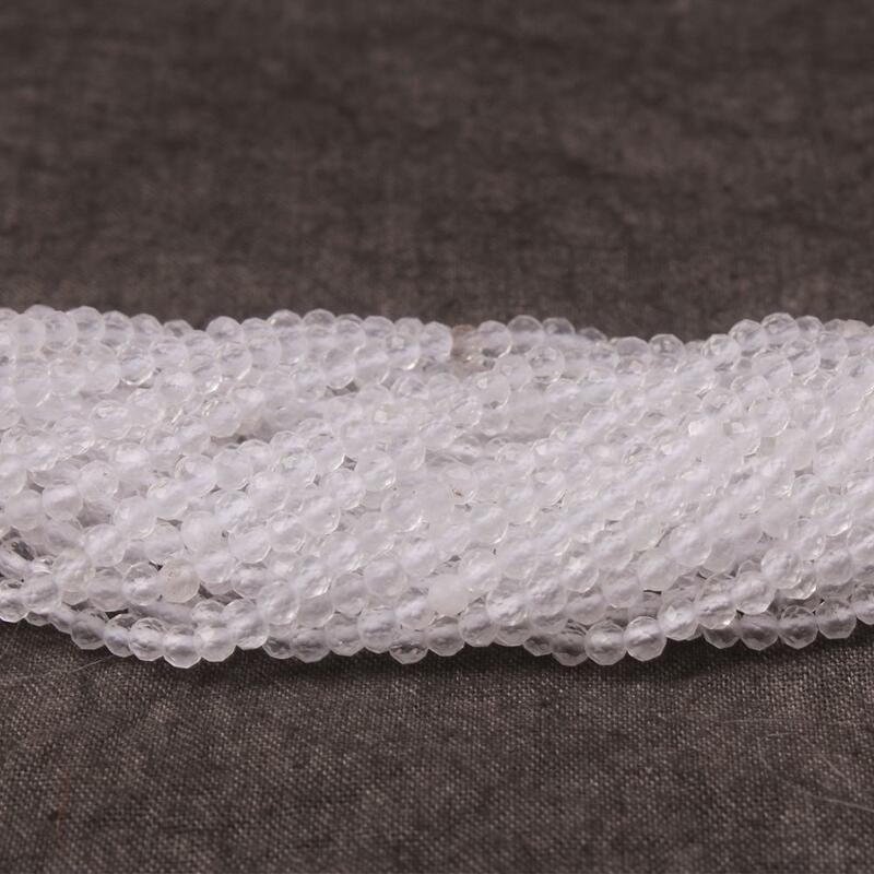 Natural White Crystal Quartz 2 3 4mm Round Facet Gemstone Loose Beads DIY Accessories Necklace Bracelet Earring Jewelry Making