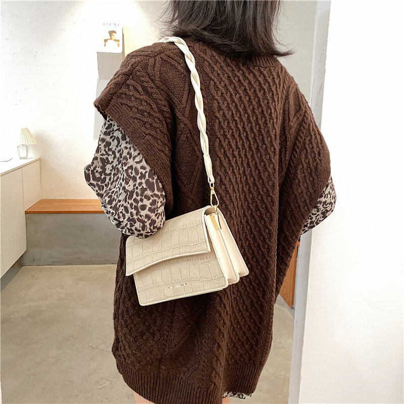 Moda simples pequeno quadrado saco 2021 inverno novo feminino saco de designer de luxo bolsa feminina senhora bolsa de ombro ocasional saco do mensageiro