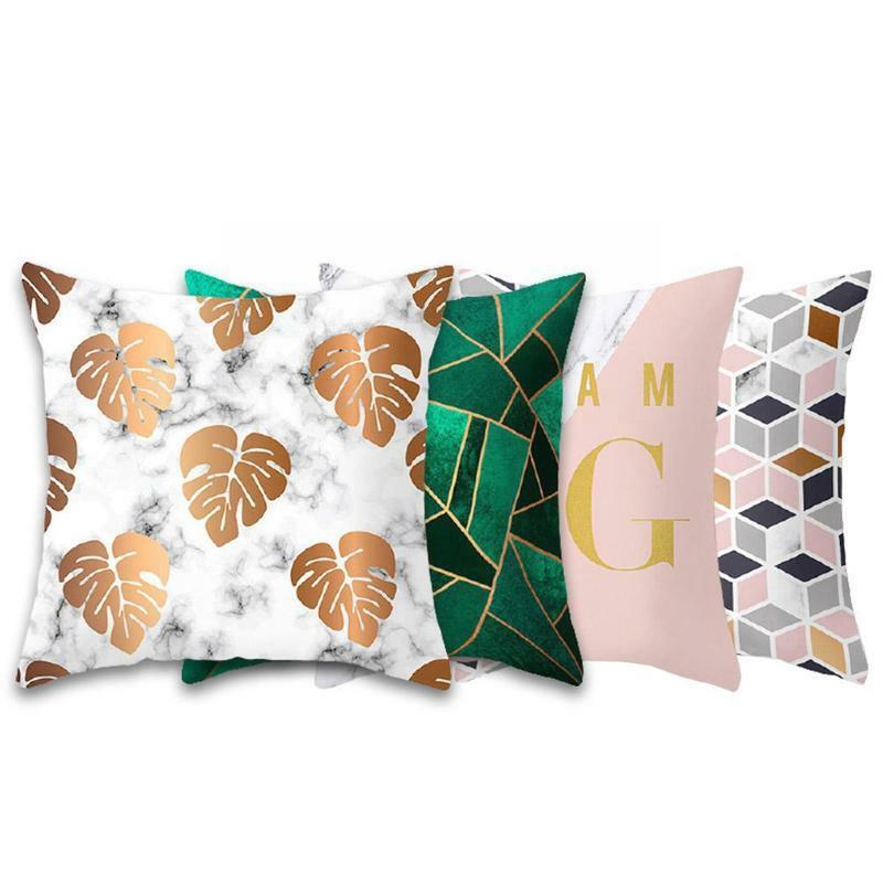 家のための幾何学的な大理石の枕カバー,ソファの装飾,車,ソファ,45x45,緑,2021