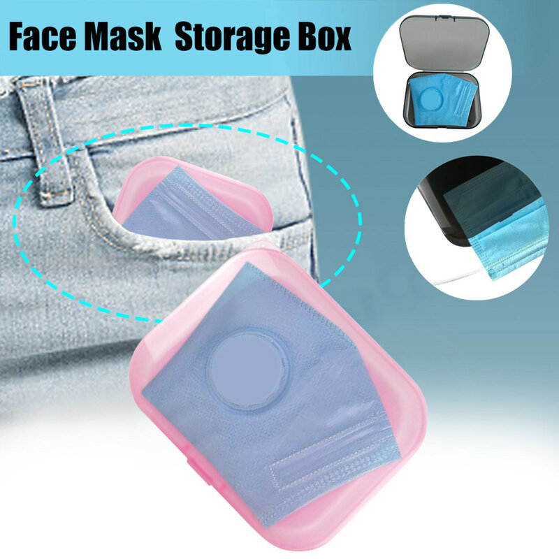 Plástico ligero 13x13x2cm funda mascarilla portátil mascarilla bolsa de almacenamiento de la contaminación prevención máscara caso no incluye máscara facial