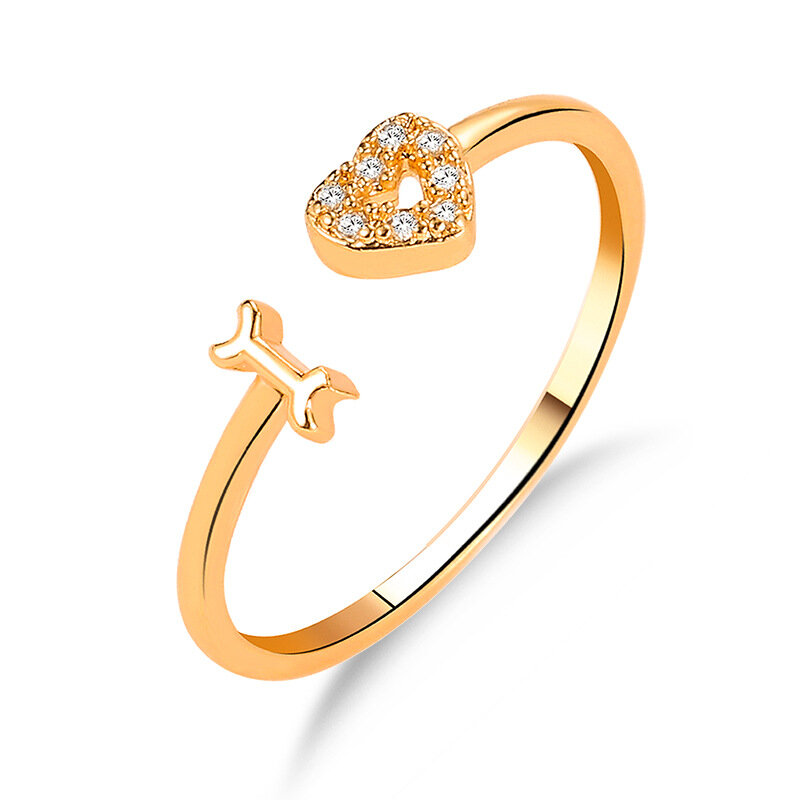Novo anel de coração de cristal anel de amor do alfabeto coreano anéis de amor para as mulheres jóias de ouro cor de prata anel de coração jóias anel anel anillos aneis