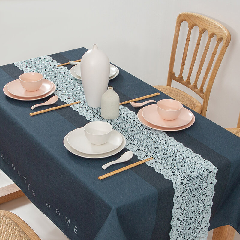Nappe rectangulaire en coton et lin à personnaliser, pour la décoration de la maison, nappe de Table à manger de noël