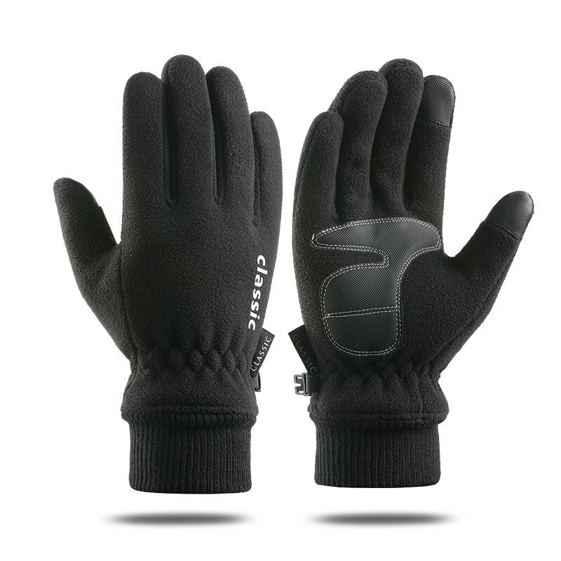 Mens Winter Cycling Gloves Thick Windproof Outdoor Sport Ski Gloves For Bike Bicycle Scooter Motorcycle Warm Plus velvet Glove