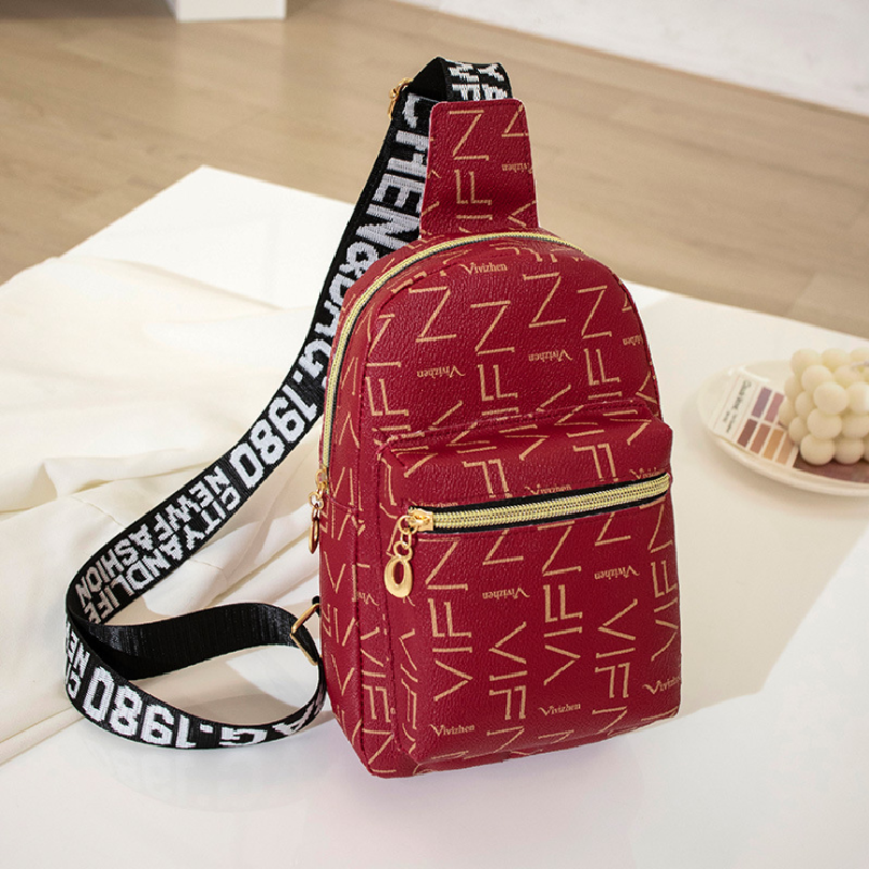 الإناث الخصر حقيبة جديدة إلكتروني طباعة واسعة حزام الكتف رسول موضة زيبر حقائب الصدر الصغيرة للنساء