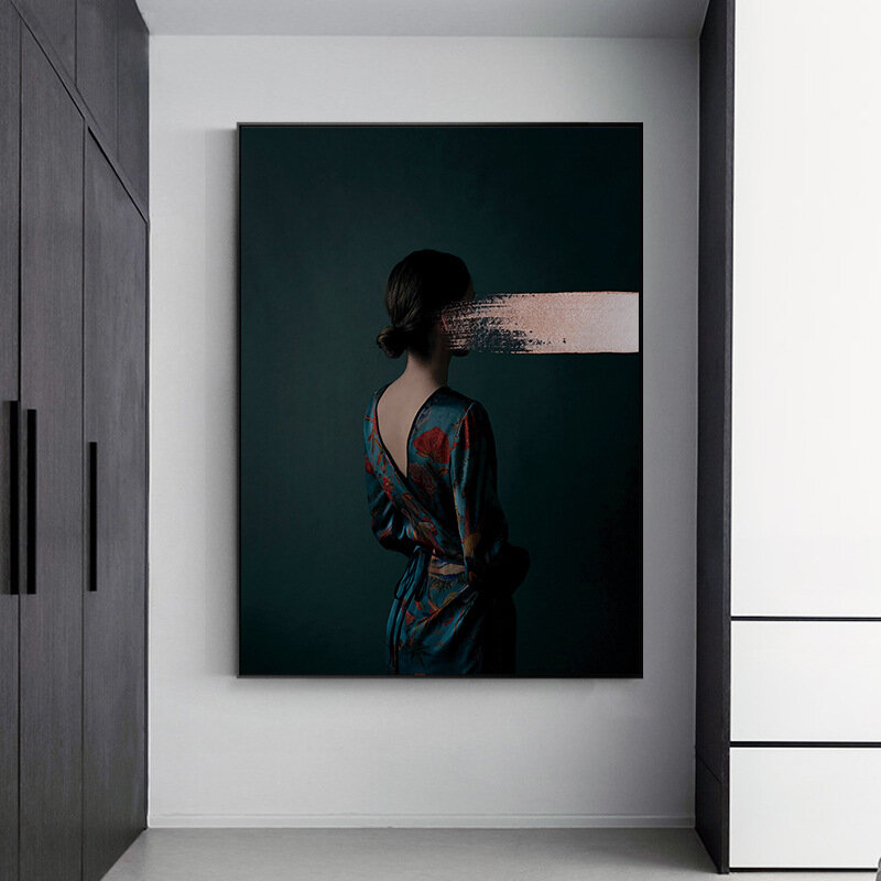 Elegante Schoonheid Vrouw Poster Post Moderne Stijl Decoratieve Foto Figuur Canvas Schilderij Voor Woonkamer Hotel Kantoor