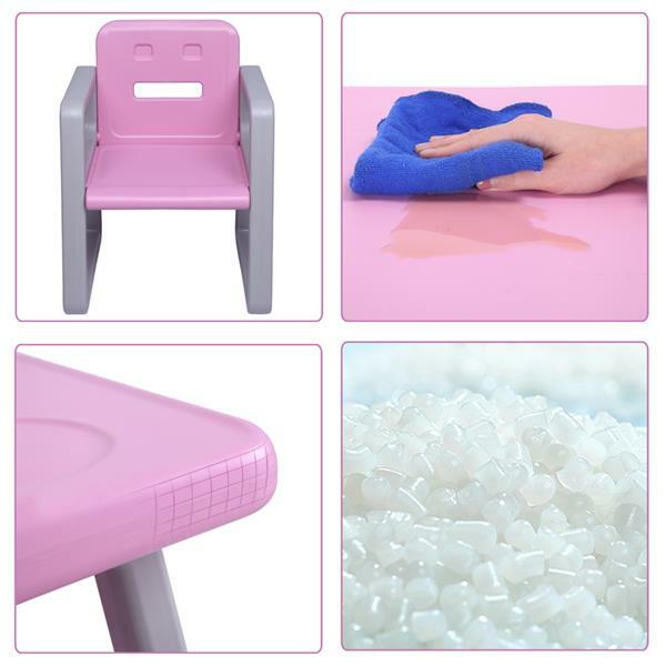 Модный розовый стол и стулья для детей, детский учебный стол, пластиковый детский игровой стол и стулья SKU91102613