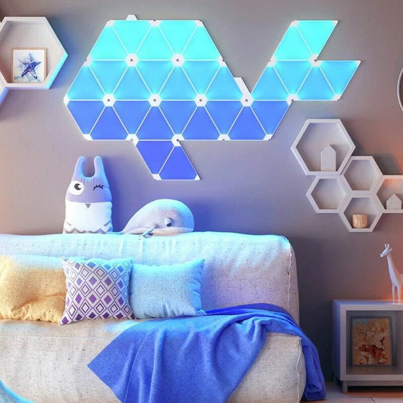 Novo original nanoleaf triângulo noite cor cheia inteligente ímpar luz trabalho com mijia para apple homekit google casa configuração personalizada