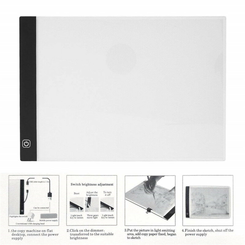 A4 numérique graphique tablette pour dessin Pad Art peinture graphique copie conseil électronique USB écriture Table boîte à lumière LED