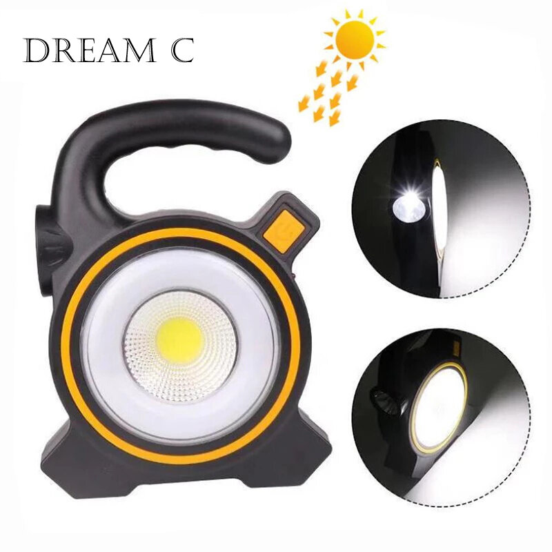 30W Solar Charge Led Portable Working Light Outdoor Garden Spot Rechargeable Lamp Camping Bulb Flashlight Car Warning Light