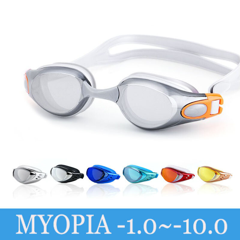 Óculos de natação para miopia unissex, profissional anti-embaçante galvanizado natacion para piscina, dioptria óculos de natação e água para homens e mulheres