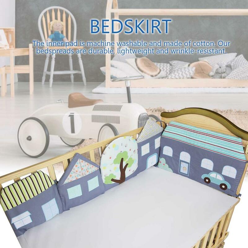 6PCS New Baby Crib Liner Cartoon Crib Fence Cute Cotton Baby Crib Bumper Bed Accessories Newborns Infant Care Bedding Decoration