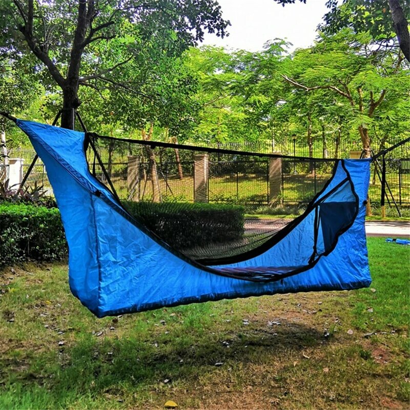 Einzelnen Sonnenschutz Hängematte Aufblasbare Matratze Moskito Net Hängematten Sets Home Hof Camping Reise Anti-moskito Hängematte