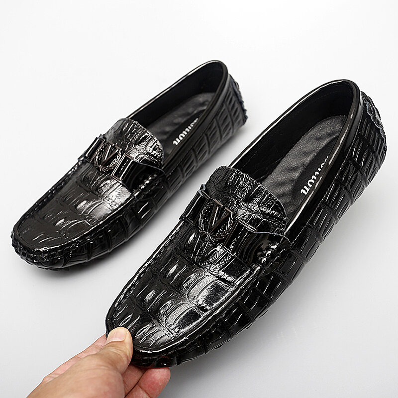 Italienische Herren Schuhe Casual Luxury Marke Sommer Männer Müßiggänger Leder Mann Mokassins Comfy Atmungs Slip Auf Wohnungen Boot Schuhe 2022