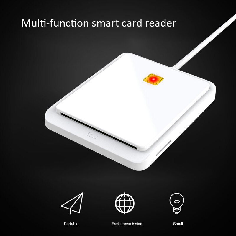 Lector de tarjetas inteligentes, Tarjeta SIM USB, tarjeta de identificación de memoria externa, adaptador de conector clonador de tarjeta de identificación CAC para Windows XP 7/8/8,1/10