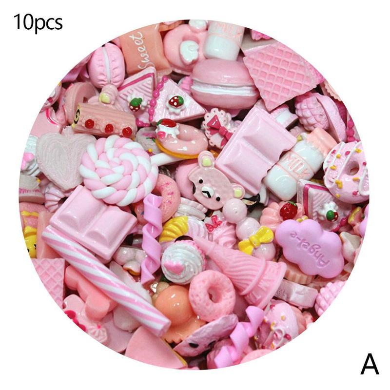 2021 charme Candy Decor Für Schleim Füllstoff DIY Kuchen Ornament Telefon Dekoration Harz Schleim Liefert Spielzeug Lebensmittel Ton Zubehör