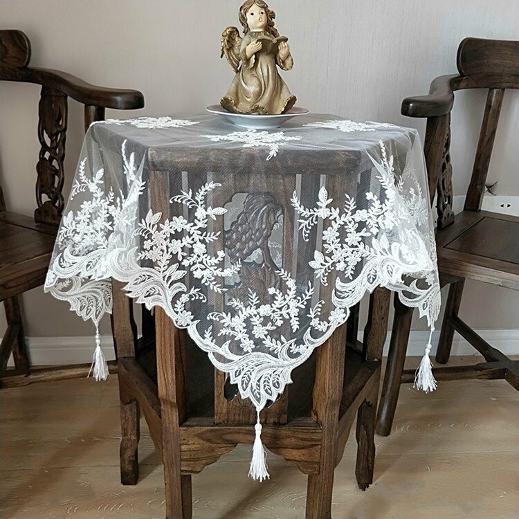 High Quality European Lace Fabric Embroidery Pendant Tablecloth Home Restaurant Coffee Table Decoration Cloth Mesa Tapete Nappe