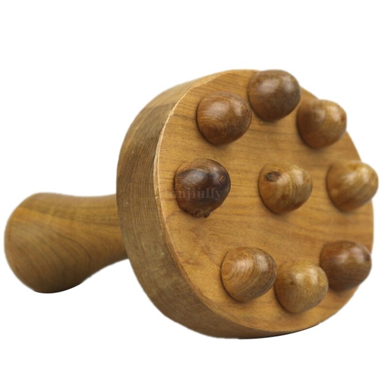 Masajeador de punta de madera, rodillo masajeador de espalda, grano de madera maciza, empuje el Abdomen
