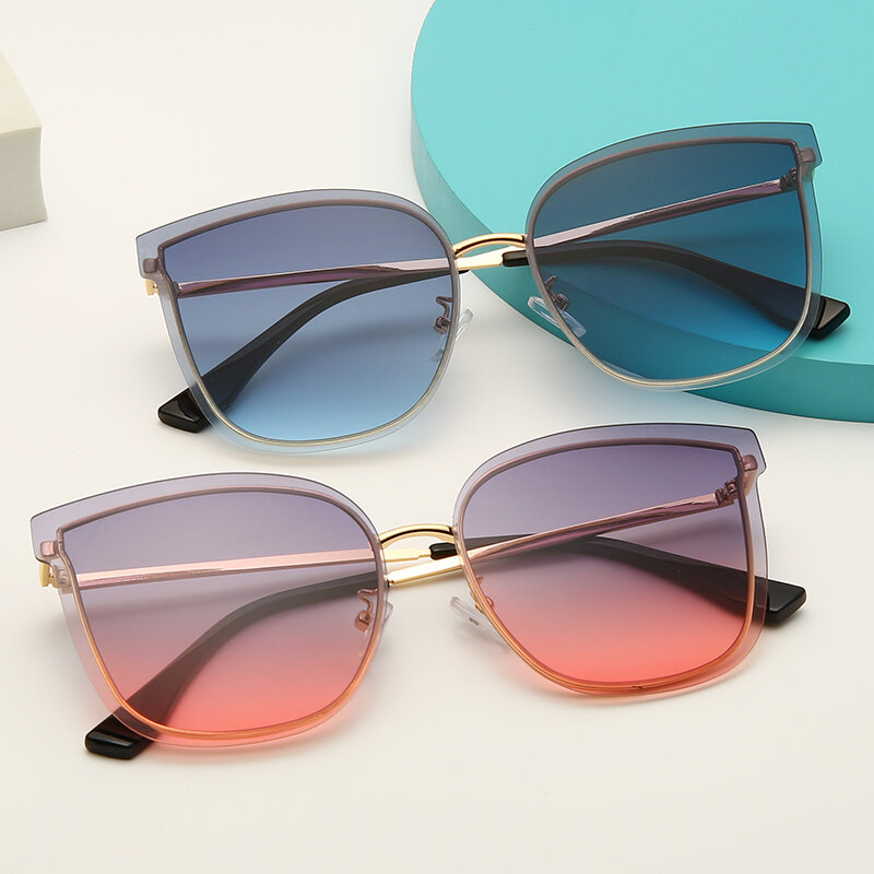 Neue Frauen Polygon Polarisierte Fahren Sonnenbrille Mode Retro Brille Gradient Objektiv Marke Design UV400