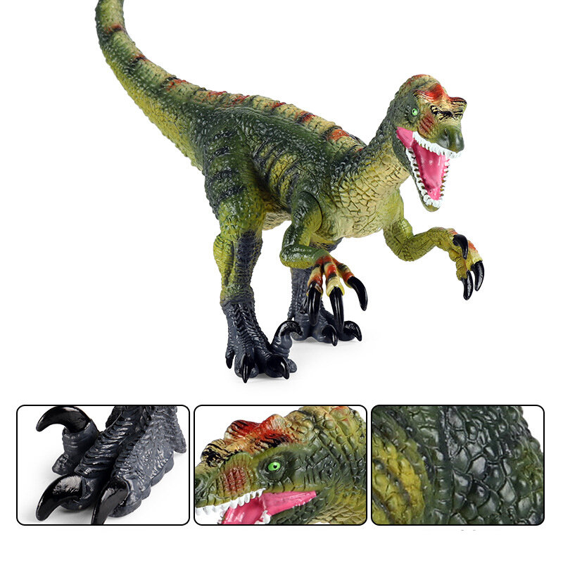 Poupée de Jurassic tyrannosaure Velociraptor, modèle Animal du monde, en caoutchouc souple, Collection de jouets pour enfants, cadeau