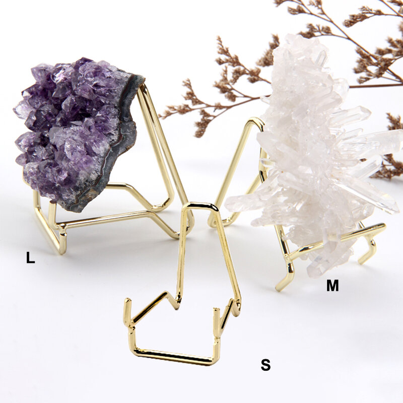 Ornamenti per ufficio da tavolo con Base in metallo con cristalli di agata di pietra