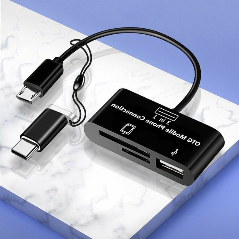 OTG Adapter Universal Typ-c Micro 3 In 1 USB Speicher Karte TF Handy OTG Kartenleser Host adapter Kartenleser Dropshipping
