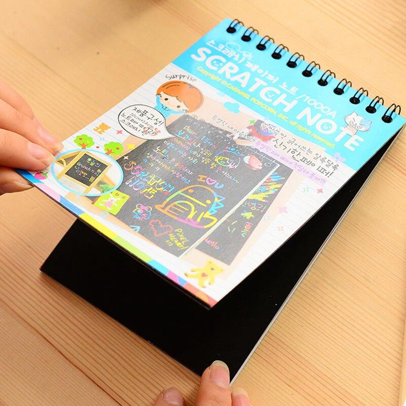스크래치 노트 어린이 크리에이티브 DIY 스크래치 페인팅 다채로운 낙서 노트북 크리에이티브 DIY 친환경 퍼즐 1 개
