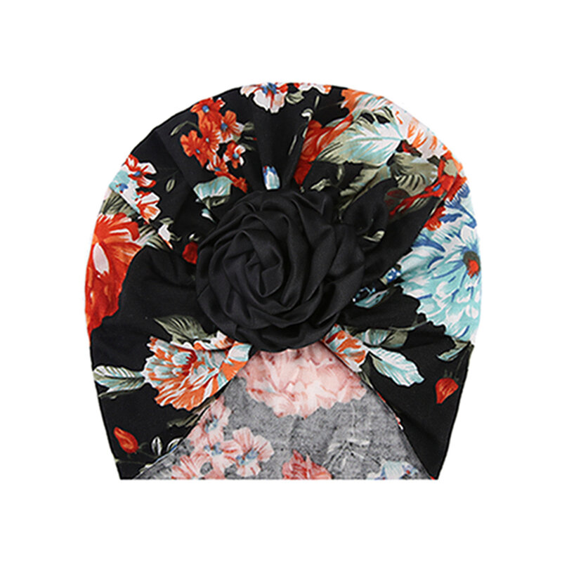 Chapeau Turban à fleurs fait à la main pour bébés filles, joli bonnet imprimé, couvre-chef, accessoires pour cheveux, accessoires de photographie
