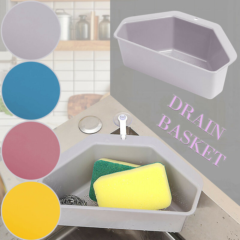 Kitchen Triangular Sink Strainer Drain Leaking Basket Triangular Kitchen Waste Leaking Basket Sink Shelf Drainer Basket Tools