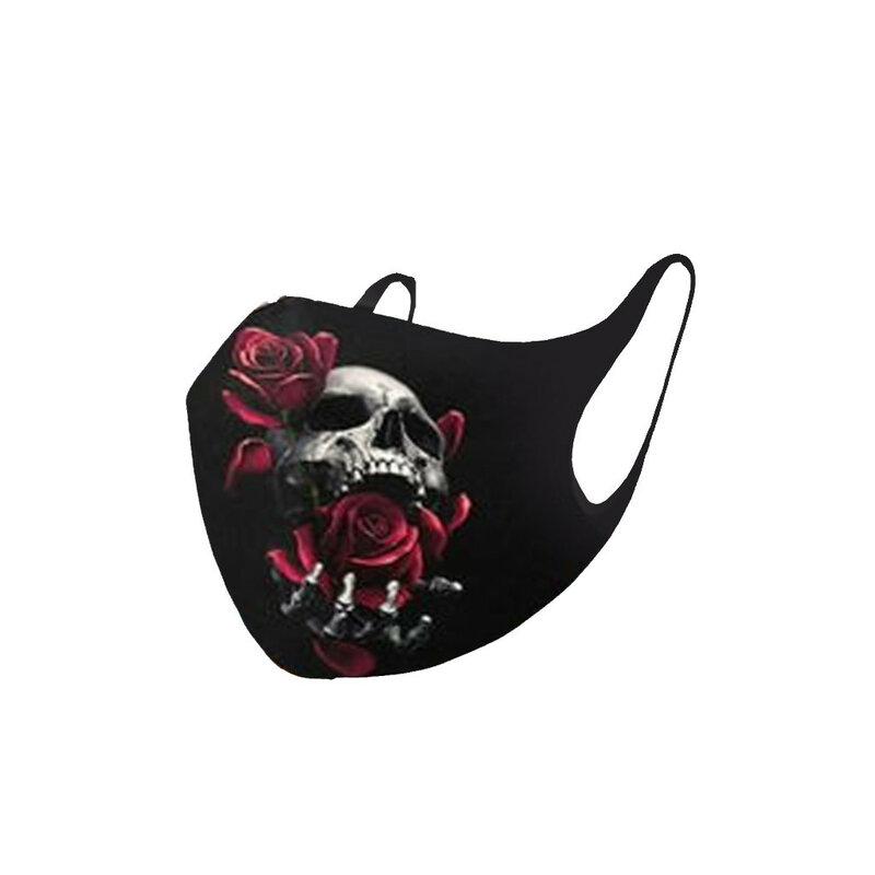 PM2.5 Washable Reuse Breathable Masks Skull Print Protective Face Shiled Dust-proof  Smog-washable Mask In Europe And America