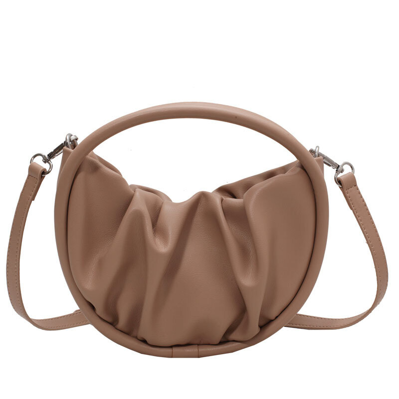 女性のための丸い折りたたみ式ハンドバッグ,レトロなスタイルのショルダーバッグ,トレンディな,新しい秋のコレクション2021