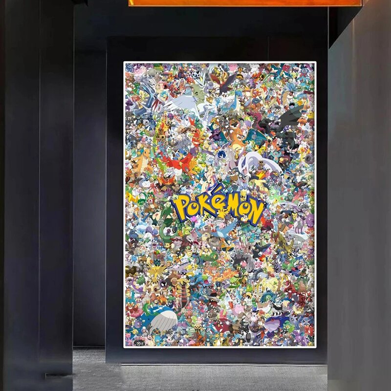 Pokemon Semua Monster Indah Pikachu Poster dan Cetakan Kartun Modern Animasi Seni Dinding Kanvas Lukisan Kamar Tidur Dekorasi Rumah