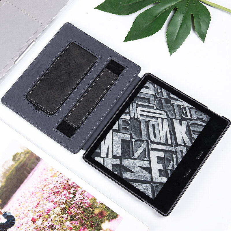 AROITA Stand Case untuk Kindle Oasis (9th Gen - 2017 dan 10th Gen - 2019) - PU Kulit Pelindung Cover dengan Tangan Tali/Tidur Wake