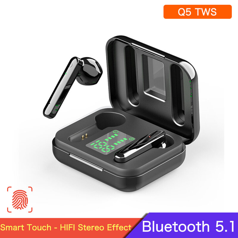 Écouteurs intra-auriculaires sans fil Bluetooth Q3 TWS, oreillettes de sport stéréo, avec affichage LED, micro, pour Xiaomi, Q5
