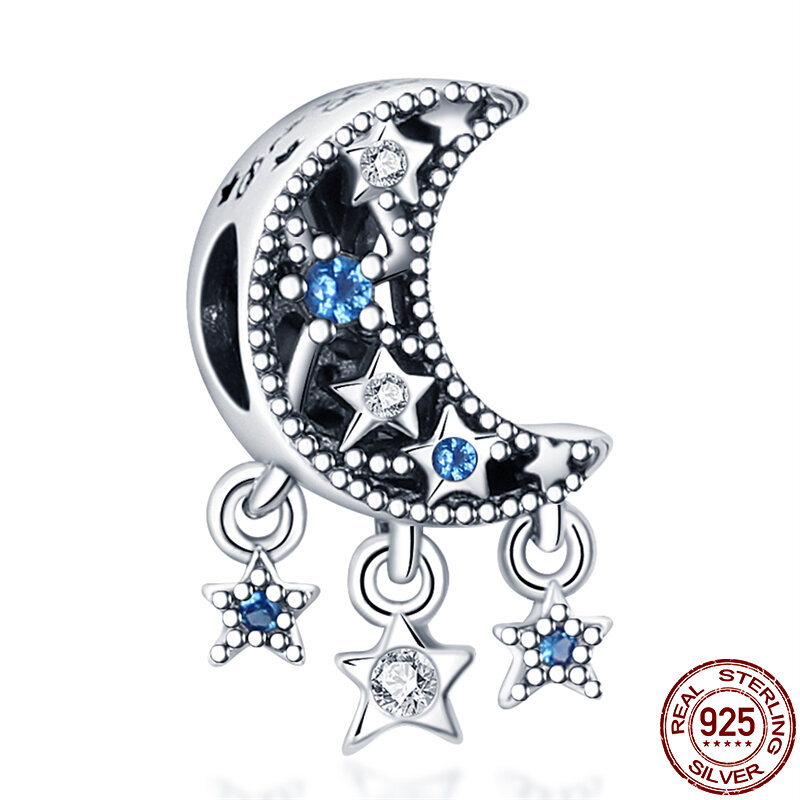 Colgante de plata de ley 100% para mujer, accesorio Original de atrapasueños azul, compatible con pulsera Pandora, regalo de joyería, gran oferta, 925