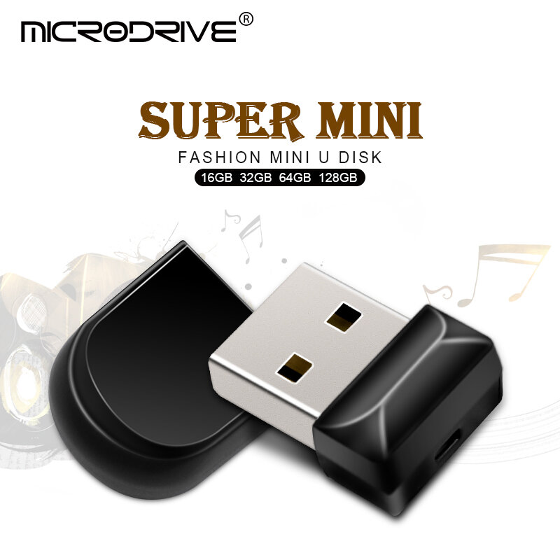 USB 2.0 8GB 16GB 32GB Flash Drive Hitam Super Mini 64GB 128GB Stik Pen Drive Usb Stik U Disk Kecil Hadiah Terbaik